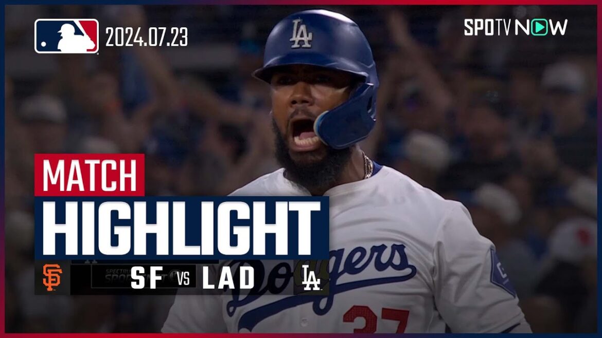 [JOURNÉE Téoscar !  Avec 3 coups sûrs, 3 points produits et 1 home run, l'équipe a atteint 60 victoires !  ]Faits saillants du match Giants vs Dodgers MLB2024 Saison 7.23
