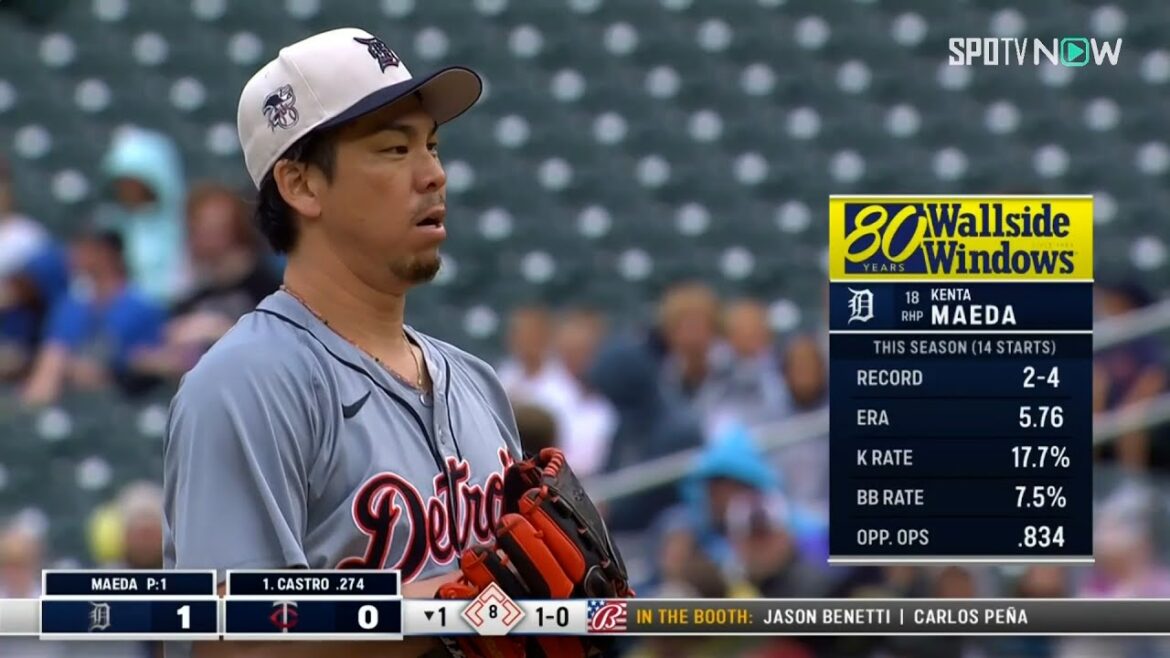 [Tigers・Kenta Maeda, 1ère manche, les trois joueurs dont 1 retrait au bâton]Vise sa 3ème victoire de la saison avec un bon tempo de pitch !