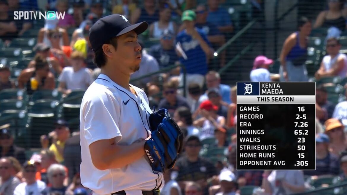 [Tigers Kenta Maeda lance pour la première fois en tant que lanceur central !  ]Lors de la 4e manche, l'alignement au bâton des Dodgers a été limité à trois joueurs !