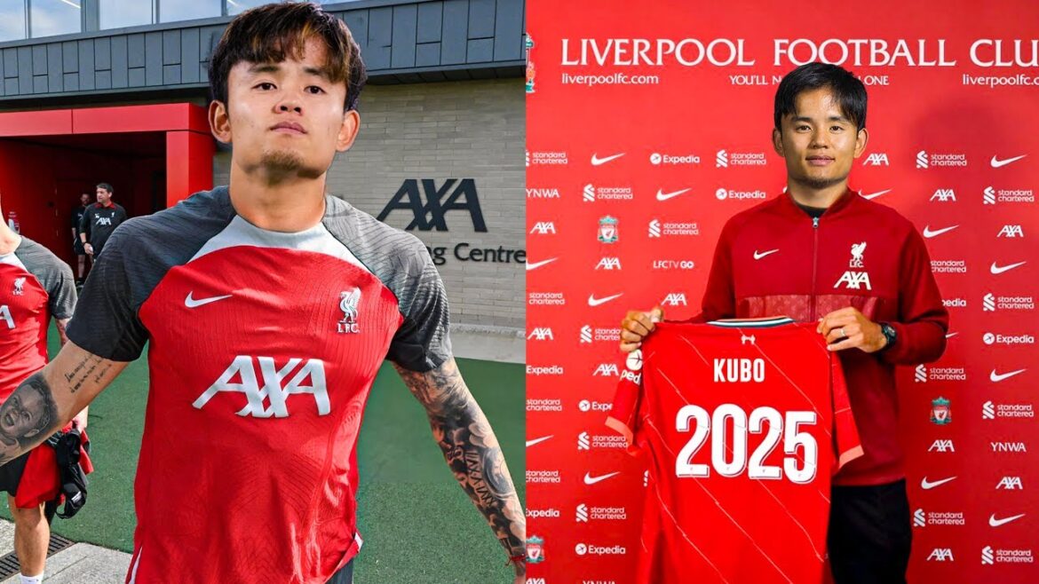 Takefusa Kubo signe un contrat avec Liverpool 🔥 Kubo devient joueur de Liverpool ✅ Dévoilement du maillot de Kubo ✔️