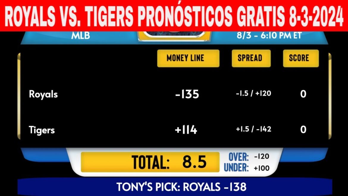 Kansas City Royals vs Detroit Tigers 08/03/2024 Prédictions MLB GRATUITES pour aujourd'hui