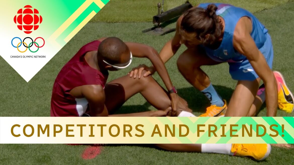 Les compétiteurs de saut en hauteur du Qatar et d'Italie démontrent à nouveau leur amitié et leur esprit sportif ! | #paris2024