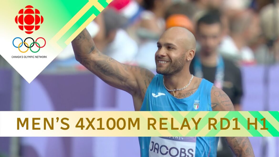 Relais 4X100m hommes, 1er tour, série #1 avec les USA en couloir 6 | #paris2024