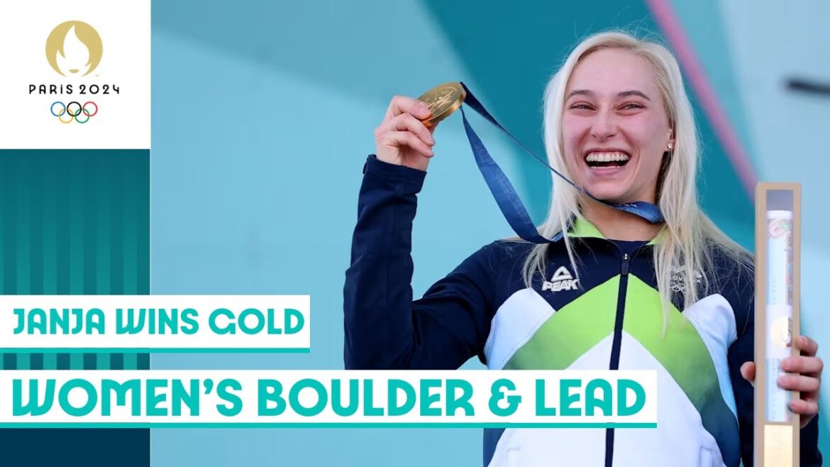Janja Garnbret wins women's sport climbing Boulder & Lead gold 🧗‍♀️ | Paris 2024