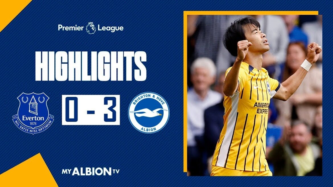 But de Kaoru Mitoma | Everton contre Brighton 0-3 Faits saillants |