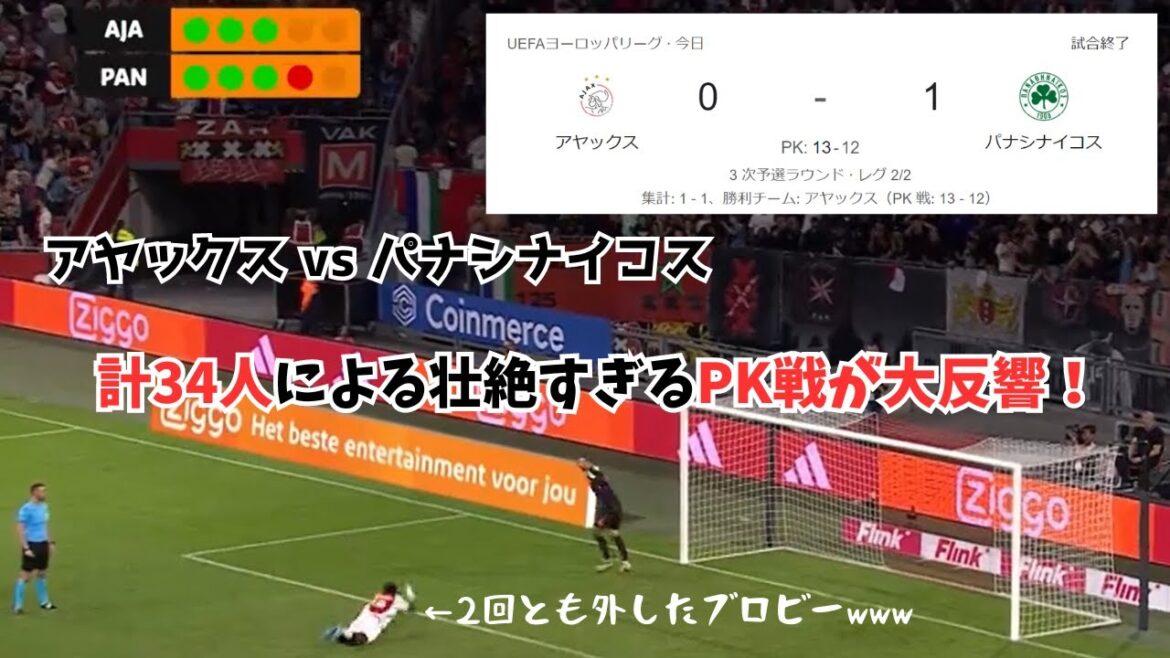 [Triste nouvelle]Tournure inattendue des événements au 3ème tour du tour de qualification EL, Ajax contre Panathinaikos, une confrontation européenne prestigieuse ! La spectaculaire séance de tirs au but entre 34 joueurs a reçu un énorme écho !
