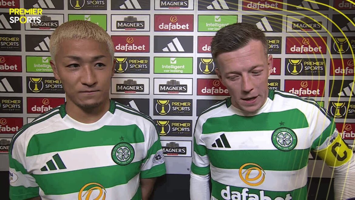 Daizen Maeda et Callum McGregor du Celtic s'expriment après la victoire 3-1 contre Hibernian