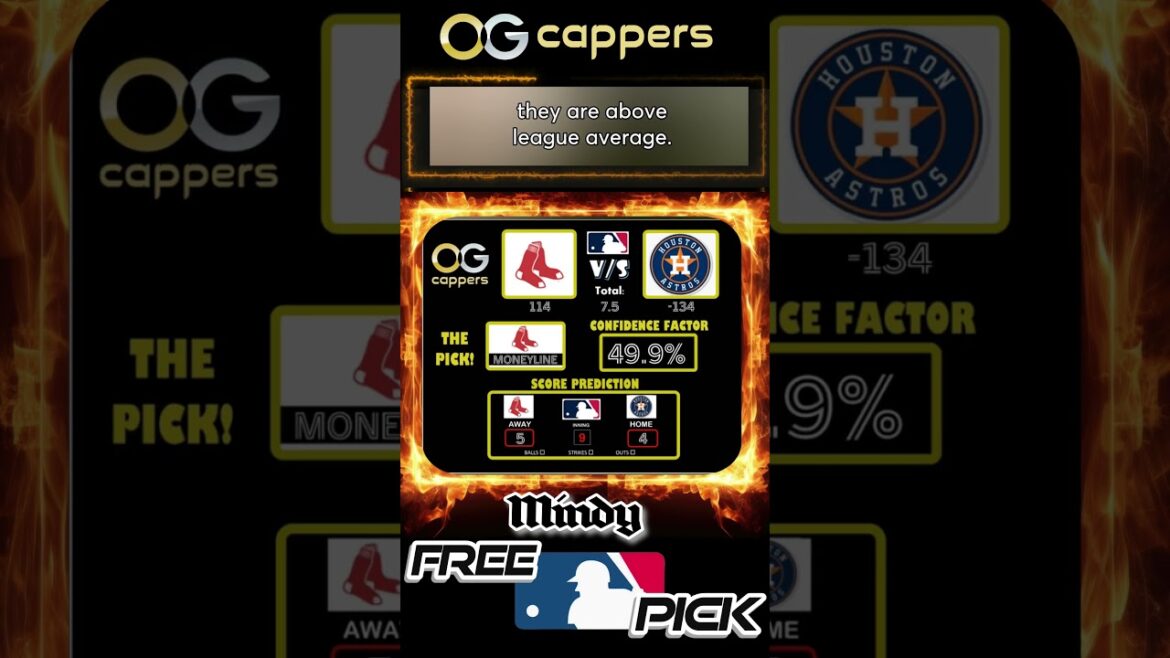 Red Sox vs Astros MLB Picks & Predictions pour aujourd'hui lundi 19/08/24 #ogcappers