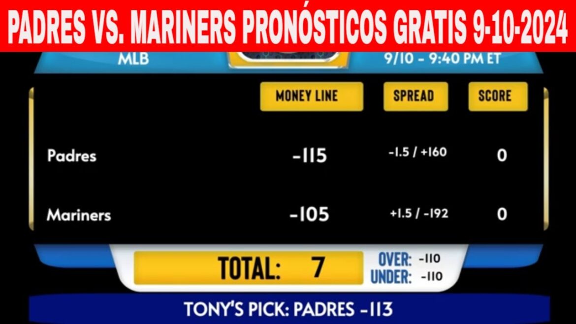 San Diego Padres vs Seattle Mariners 10/9/2024 Prédictions MLB GRATUITES pour aujourd'hui