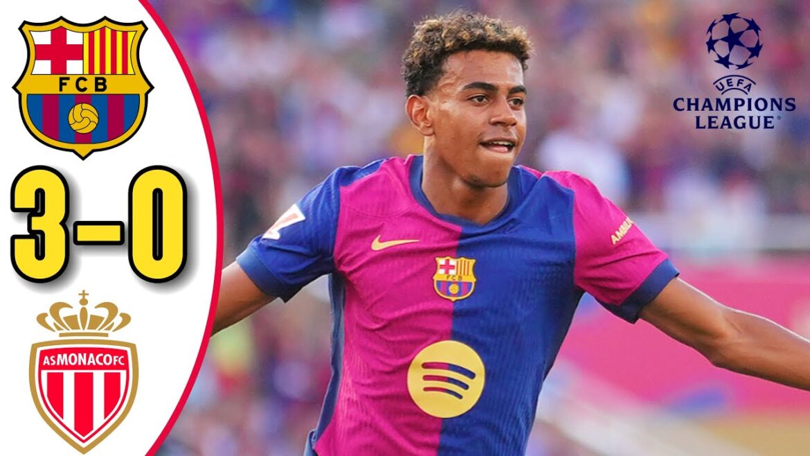 Résumé et buts du match Barcelone vs Monaco 3-0 UCL 2025 🔥