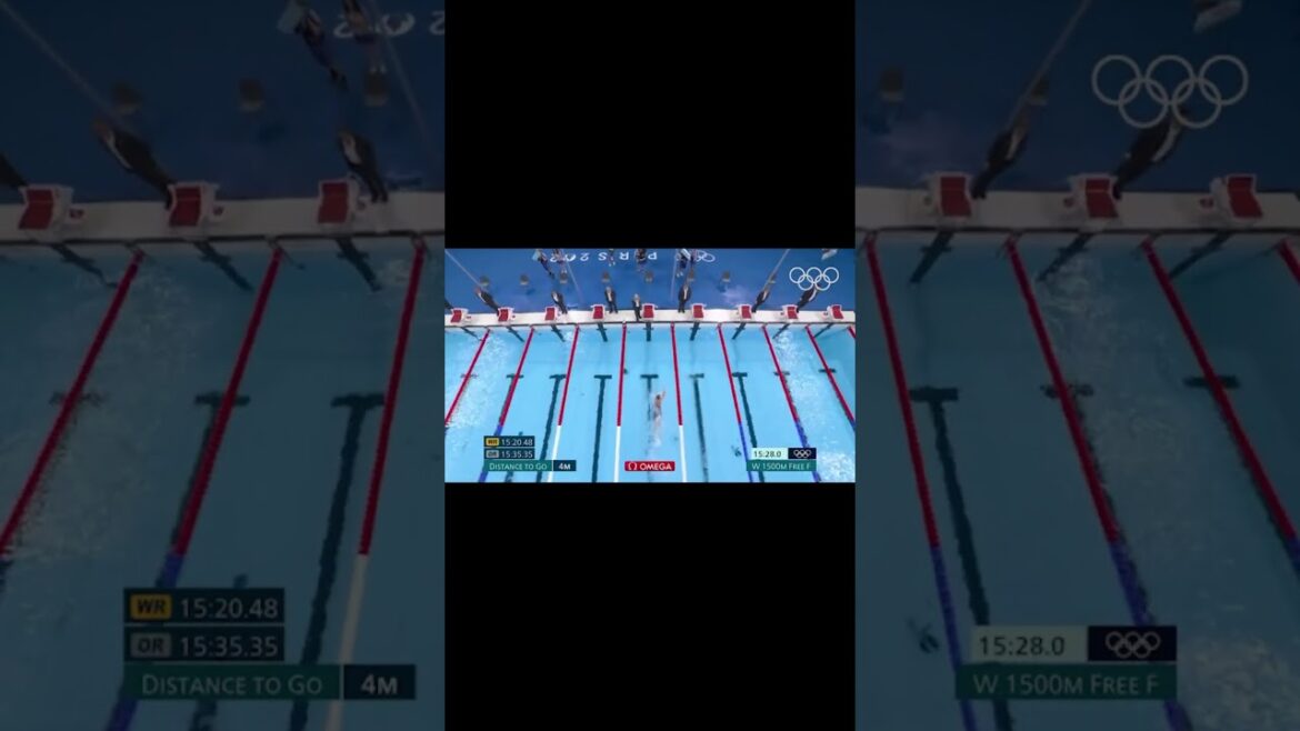 Katie Ledecky winning Olympic gold in 10 seconds! 🥇#Olympics #Paris2024