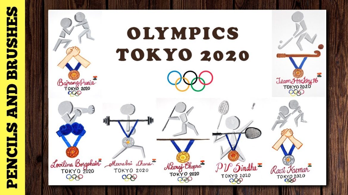 Dessin des Jeux Olympiques de Tokyo | Peinture sur les sports olympiques | Dédié aux vainqueurs et participants des Jeux Olympiques