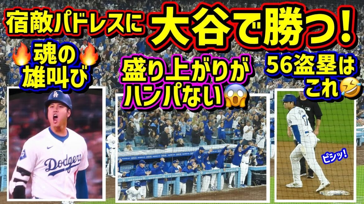 Crier!! ️ Battre les Padres à Ohtani 😠 Attention au volume ⚠️ 56 bases volées sont rares 🤣[Vidéo locale]9/25 vs Padres Shohei Ohtani