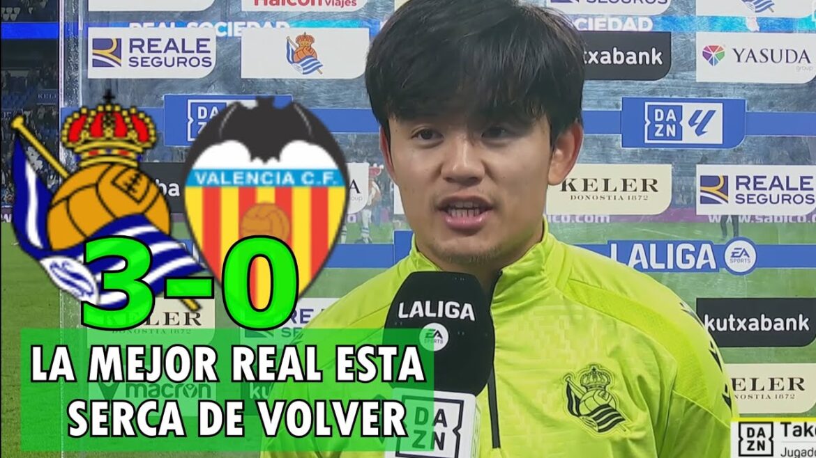 TAKE KUBO RÉAGIT À LA VICTOIRE DE LA REAL SOCIEDAD 3-0 VALENCE BUT PAR TAKE KUBO