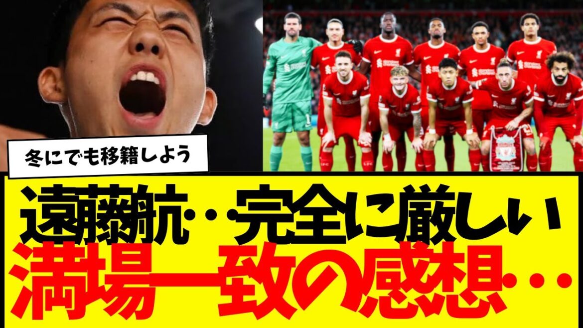 Liverpool Wataru Endo... On avait prédit qu'il serait dans la formation de départ, mais il ne s'est pas présenté. Les avis de tous sont unanimes...