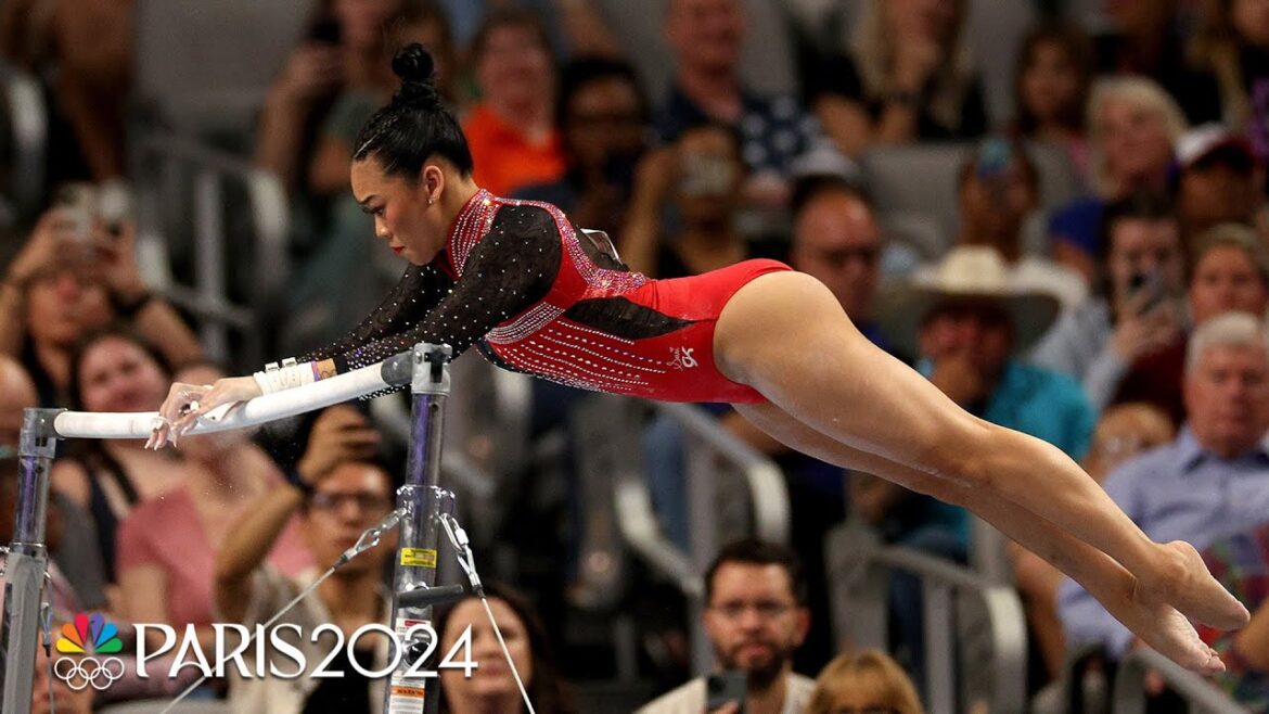 Suni Lee se bat pour terminer quatrième du concours général aux Championnats américains 2024 | Sports NBC