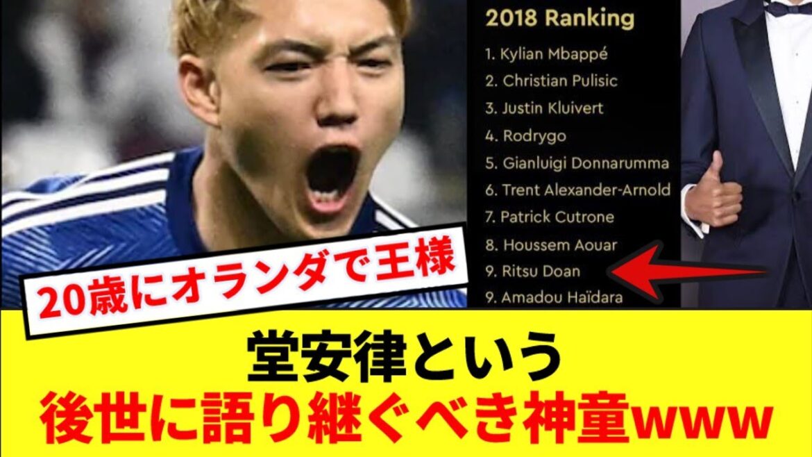 [Réalisations]Un prodige nommé Ritsu Doan qui a été sélectionné pour la version jeune du Ballon d'Or TOP10 aux côtés de Mbappe et consorts www