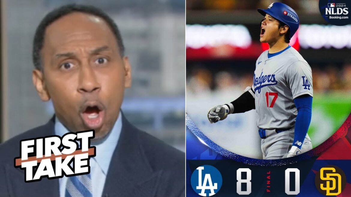 PREMIÈRE PRISE | "Ohtani Shohei est un SUPER-HÉROS !" - Stephen A. "CHOQUÉ" alors que les Dodgers détruisent les Padres 8-0