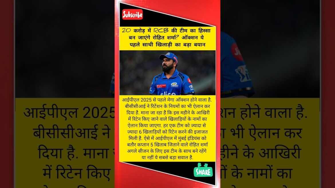 Rohit Sharma fera-t-il partie de l'équipe RCB pour 20 crores ? #cricket #faits #rohitsharma #bcci #latest