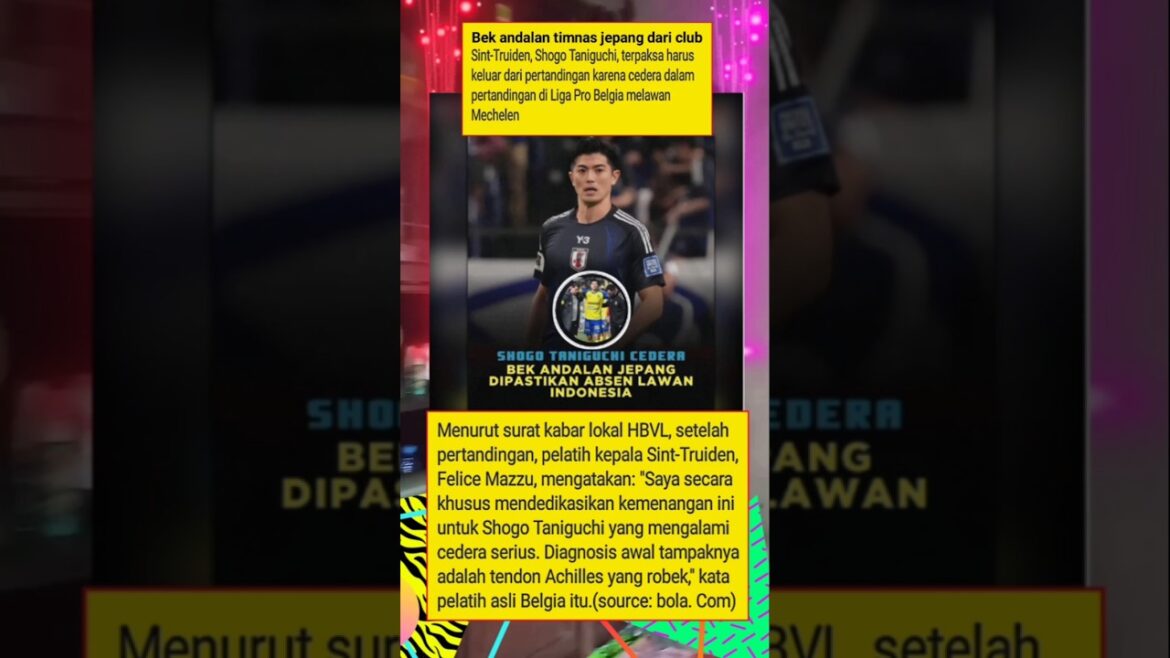 LE DÉFENSEUR JAPONAIS SHOGO TANIGUCHI SUBIT DES BLESSURES