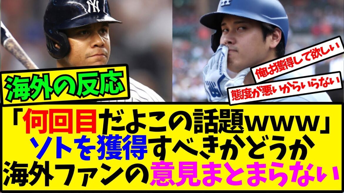 [Traduction des réactions à l'étranger]Réactions des fans étrangers au message "Suis-je le seul à penser que Soto n'est pas nécessaire ?"