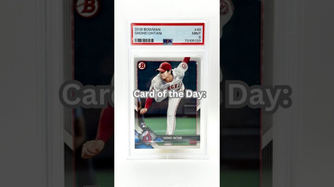 Carte du jour : 2018 Bowman Shohei Ohtani Rookie PSA 9 #baseball #ohtani #mlb #mvp #dodgers #cards