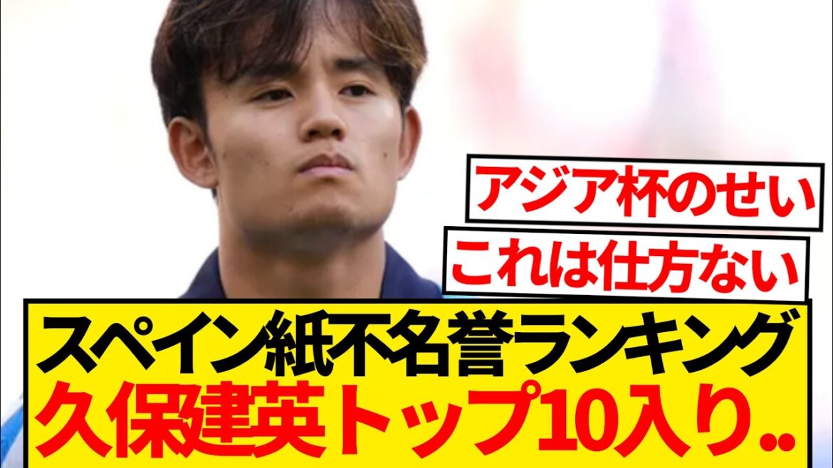 [Baisse des actions]Takefusa Kubo se classe dans le top 10 du classement d'effondrement de la valeur marchande de la Liga...