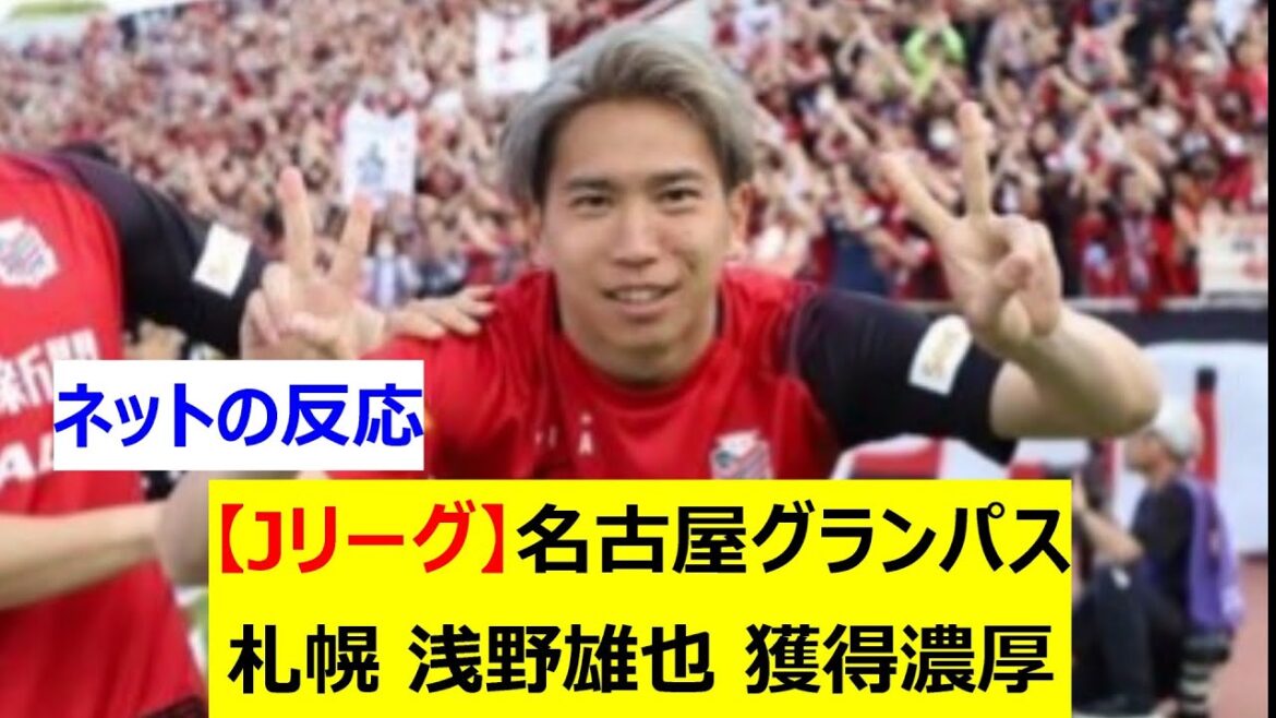 [J League]Nagoya Grampus Sapporo Yuya Asano sera probablement acquis