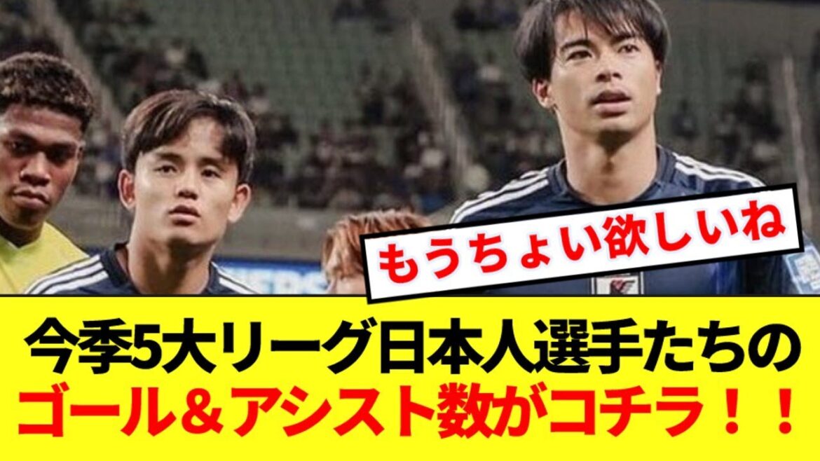 Voici les nombres de buts et de passes décisives des joueurs japonais dans les cinq ligues majeures cette saison ! !