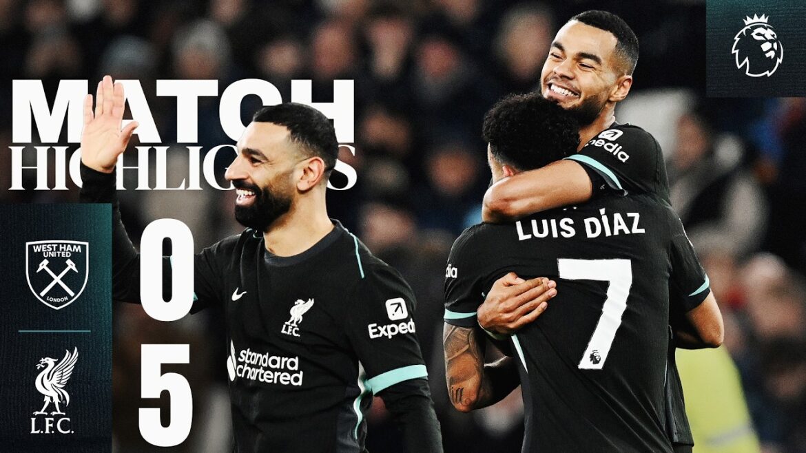 Faits saillants : West Ham 0-5 Liverpool | CINQ buteurs alors que les Reds terminent 2024 en tête de la Premier League