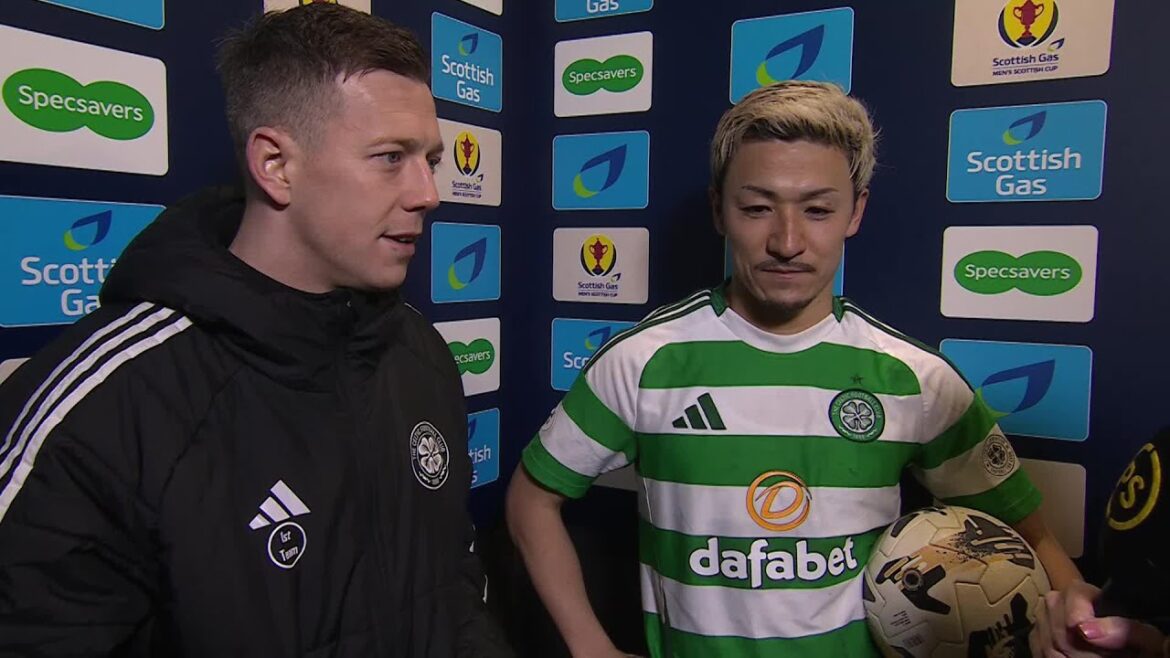 Daizen Maeda et Callum McGregor réagissent à la victoire du Celtic contre Raith Rovers