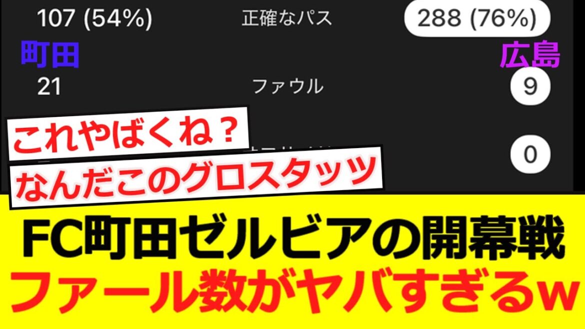 [J League]Le match d'ouverture du FC Machida Zelvia. Le nombre de fautes est trop folle lol