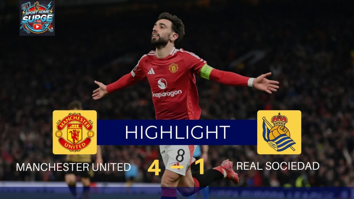 Manchester United vs Real Sociedad (4-1) | Bruno Fernandes Trick Hat | UEFA Champions League 2025