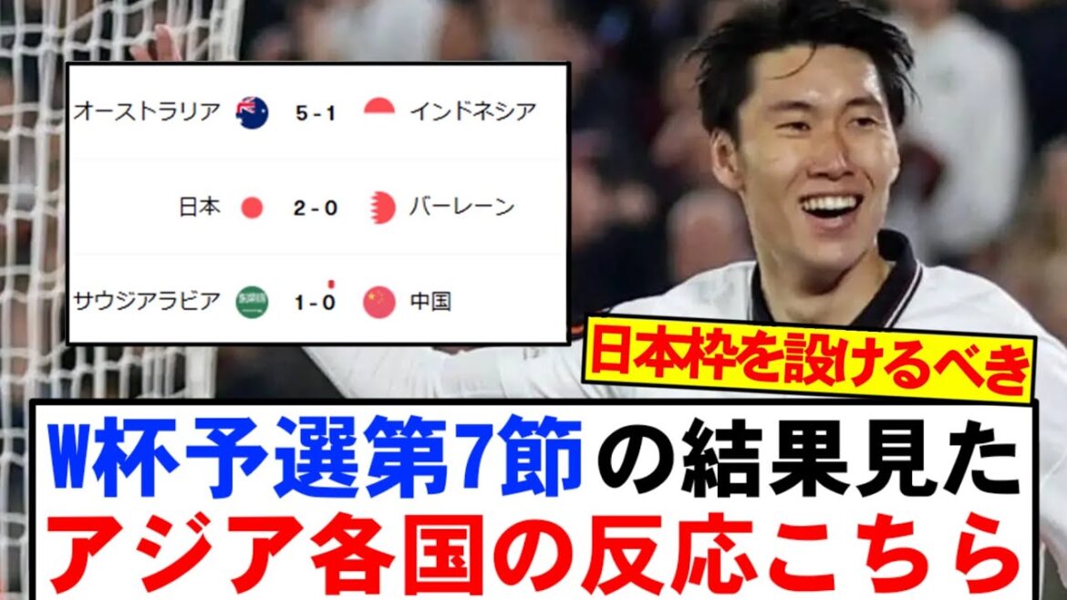 [Réactions asiatiques]Voici les réactions des pays asiatiques que l'on voit à partir du 7e tour du tour de qualification de la Coupe du monde: