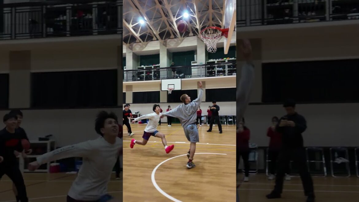 #Basketball Tottori Johoku x Tomoyan Dunk Challenge Tanaka Aoi (3e année / 179cm / Tottori City Kokufuchu) #shorts