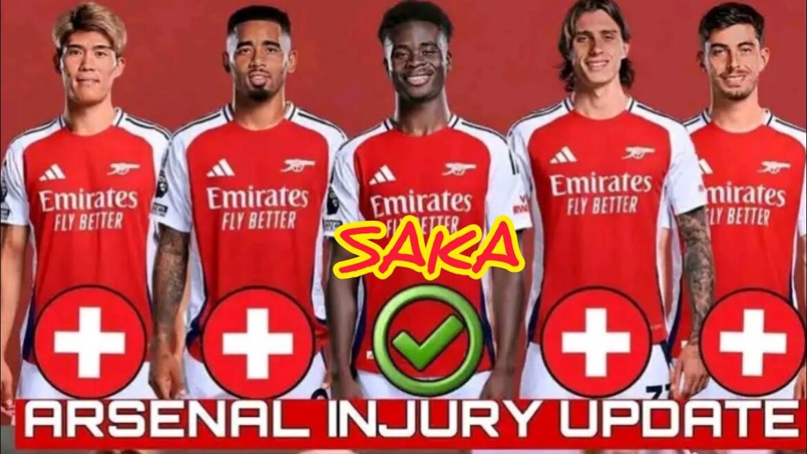 À la mise à jour des blessures des joueurs Arsenal, | Bukayo Saka, Gabriel Jesus, Takehiro Tomiyasu, Martin Ordegard