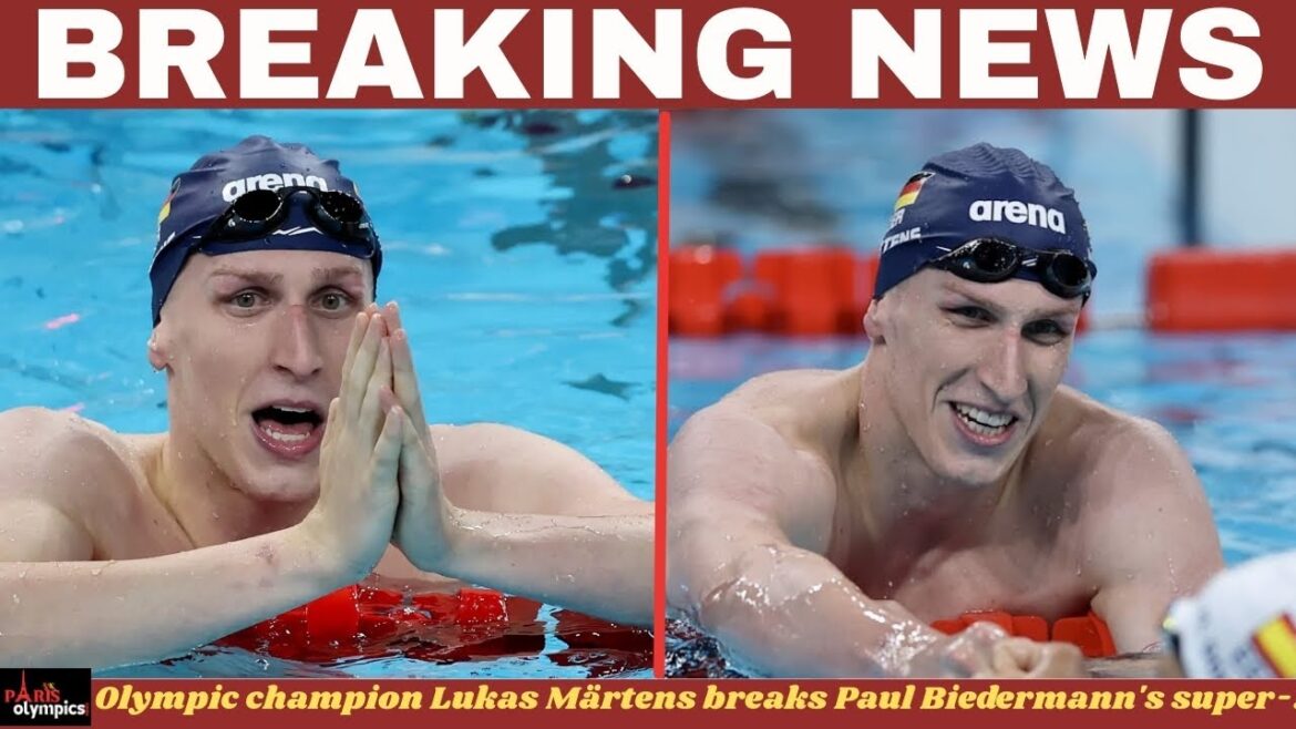 Le champion olympique Lukas Märtens bat contre le record du monde de 400m nage libre de Paul Biedermann Le champion olympique Lukas Märtens bat contre le record du monde de 400m nage libre de Paul Biedermann