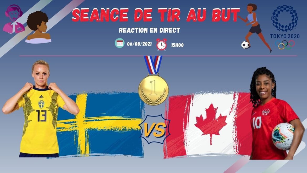 SUÈDE (1-1) CANADA | Finale Jo 2020 Tokyo Seance de tir au but live réaction.