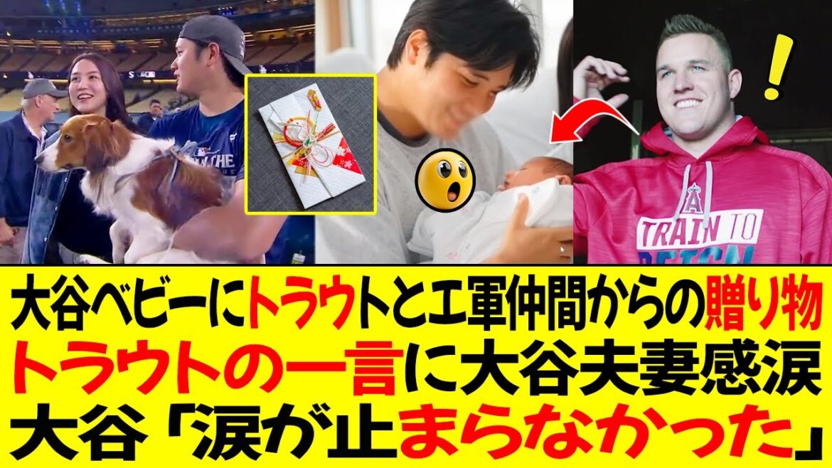 Trout et ses anciens coéquipiers d'Anges ont offert un cadeau réconfortant pour célébrer la naissance du premier enfant d'Otani Shohei! Le couple Otani a été profondément ému par le message de la truite! Otani: "Je ne pouvais pas m'arrêter de pleurer."