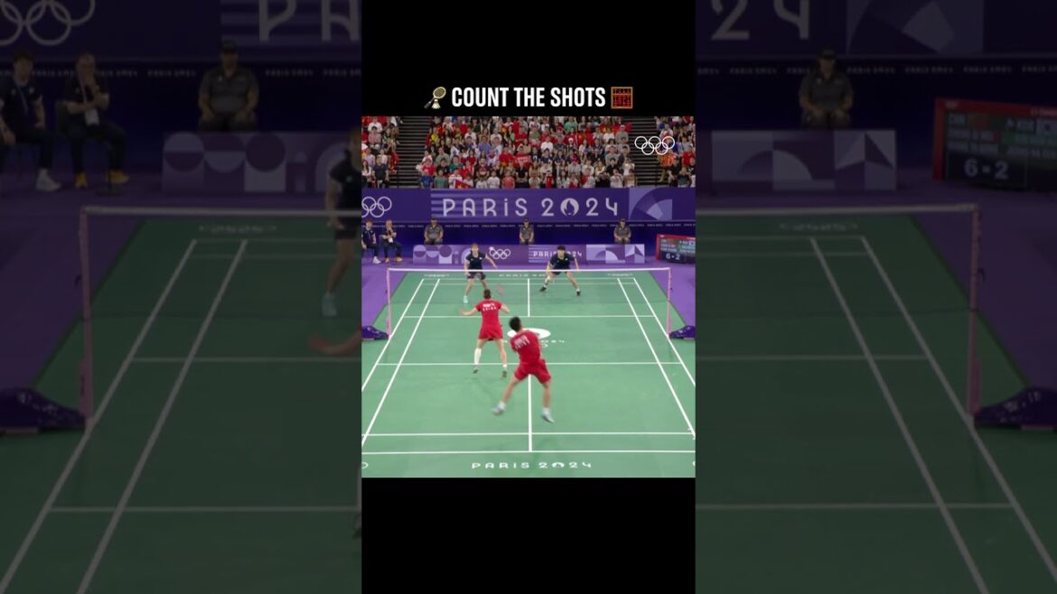 Intense badminton rally at Paris 2024. 🚨🏸