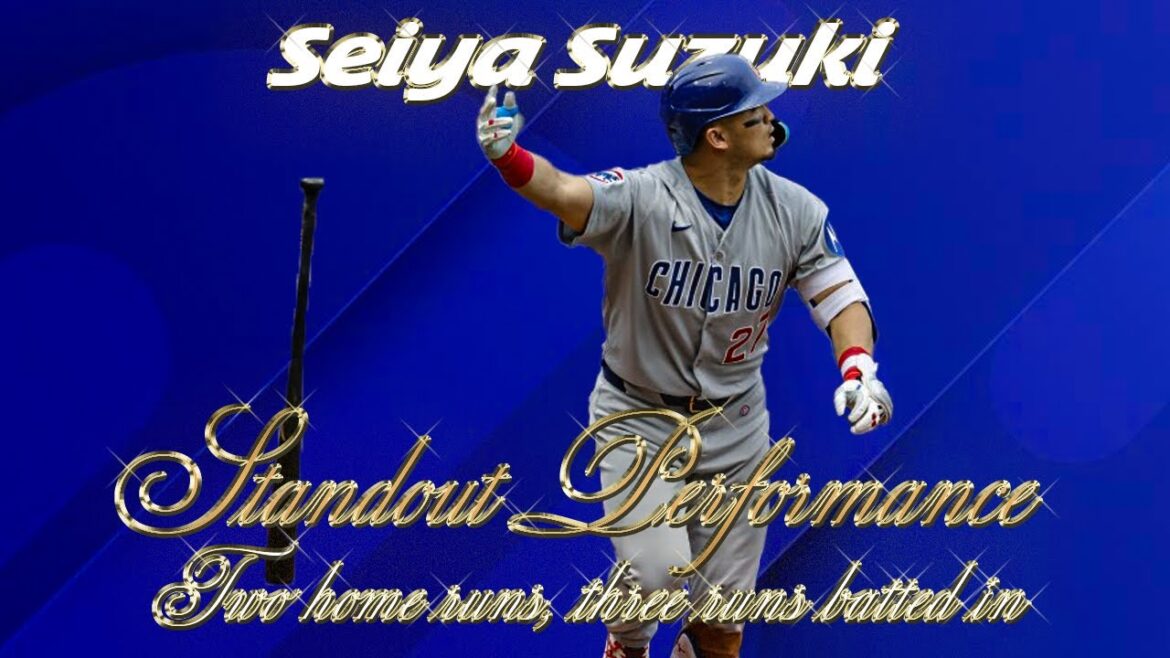 Performance hors concours: Seiya Suzuki Homers deux fois, conduit en trois