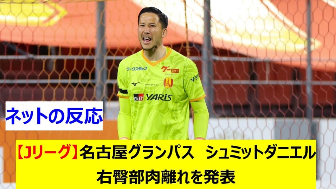 [J League]Nagoya Grampus Schmidt Daniel annonce le muscle des fesses droite