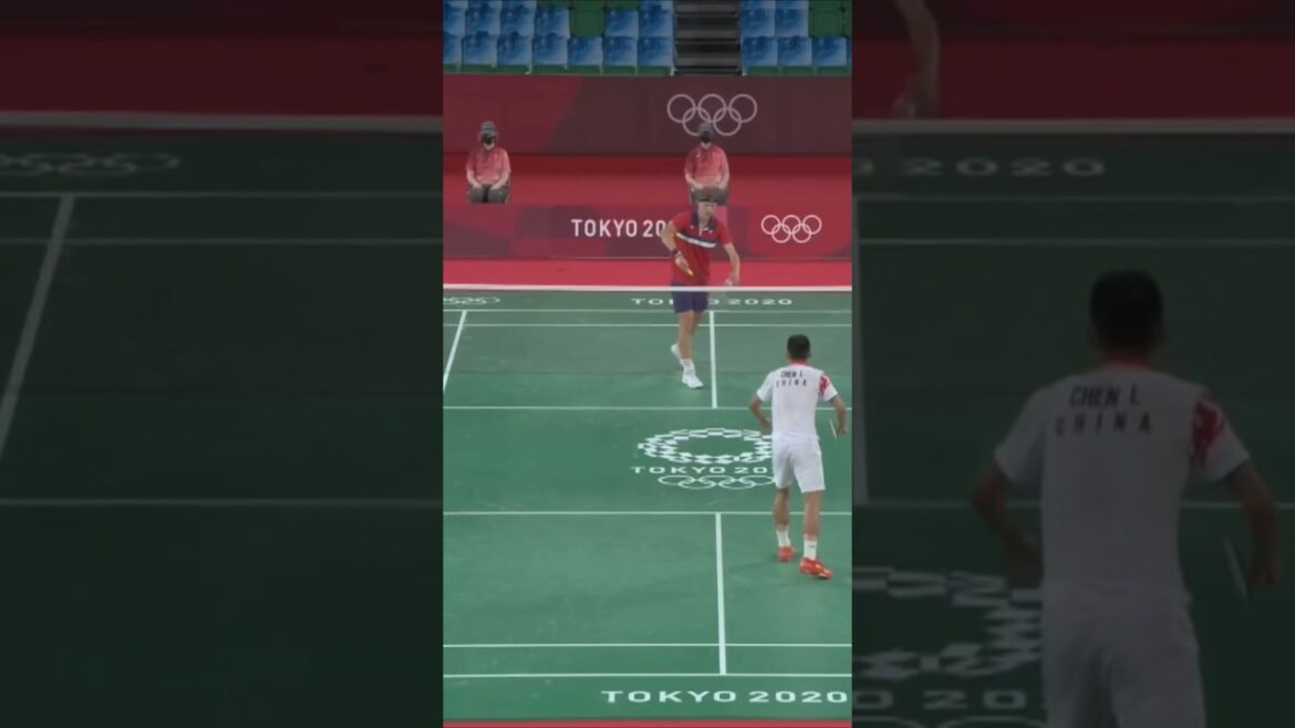 Viktor Axelsen v / s Chen Long Tokyo Olympic 2020 Badminton Final Fays ❤️‍🔥🏸 #badminton #shorts