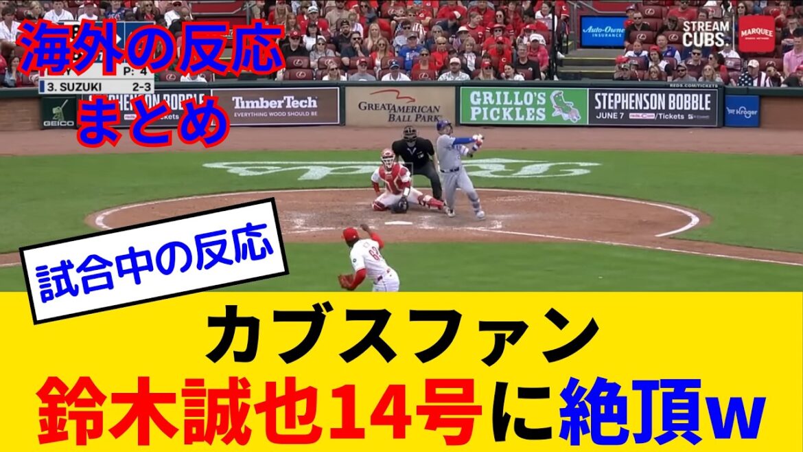 [Réactions pendant le match des fans des Cubs]Fan Cubs Fan Suzuki SEIYA WIN de 116 milles, 14e Climax 3 points LOL