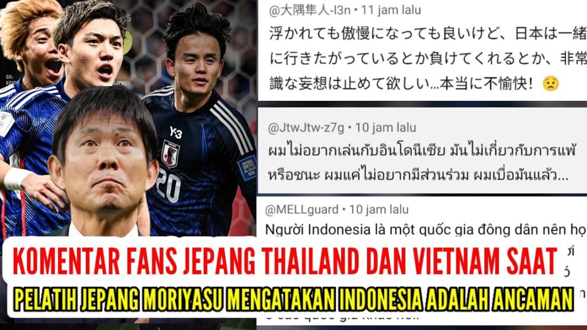 Les fans japonais japonais commentent l'entraîneur japonais du Vietnam Moriyasu a déclaré que l'Indonésie est une menace