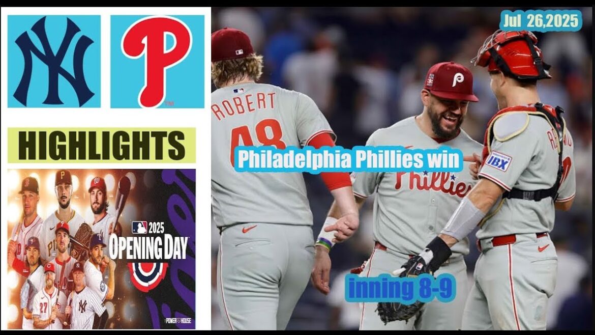 New York Yankees vs Philadelphia Phillies: le jeu complet met en évidence MLB 26/7/2025 MLB Saison 2025