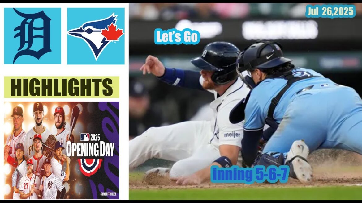 Detroit Tigers vs Toronto Blue Jays Inning 5-6-7 Game Highlights MLB 26/7/2025 MLB Saison 2025