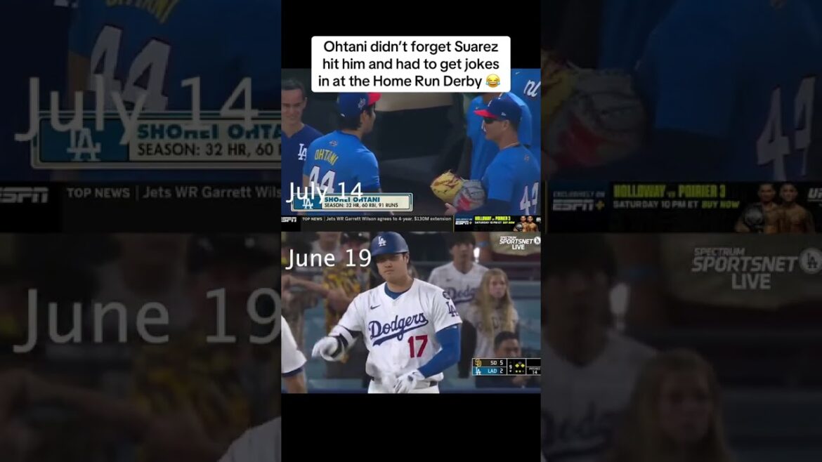 Shohei Ohtani a plaisanté avec Robert Suarez, prétendant que son épaule était toujours blessée du mois dernier 😂