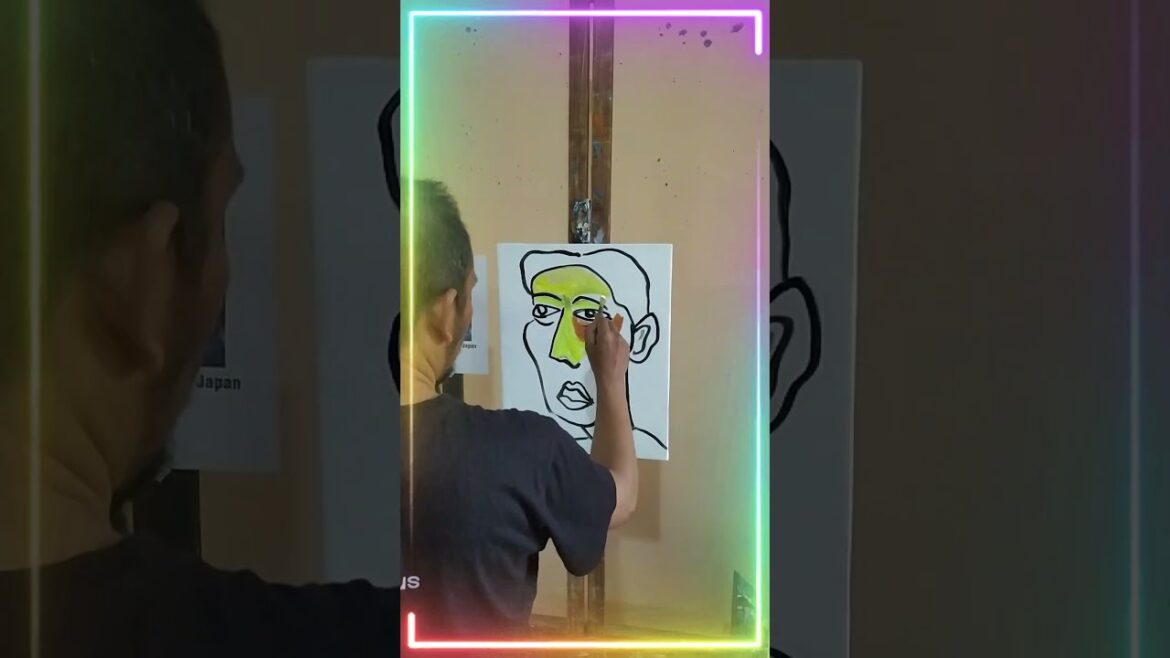 Peinture Takumi Minamino #shorts #minamino Japon dans le style cubisme | Coupe du monde de la FIFA Qatar 2022