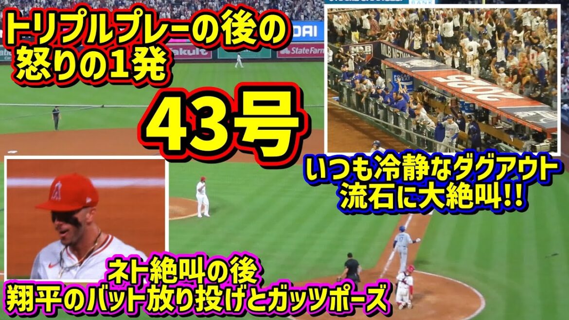 Numéro 43‼ ègre à domicile à la réflexion, le stade est incroyable 😱 Triple jeu choquant 😨[séquences locales]8/12 VS Angels Freeway Series Shohei Ohtani Homerun